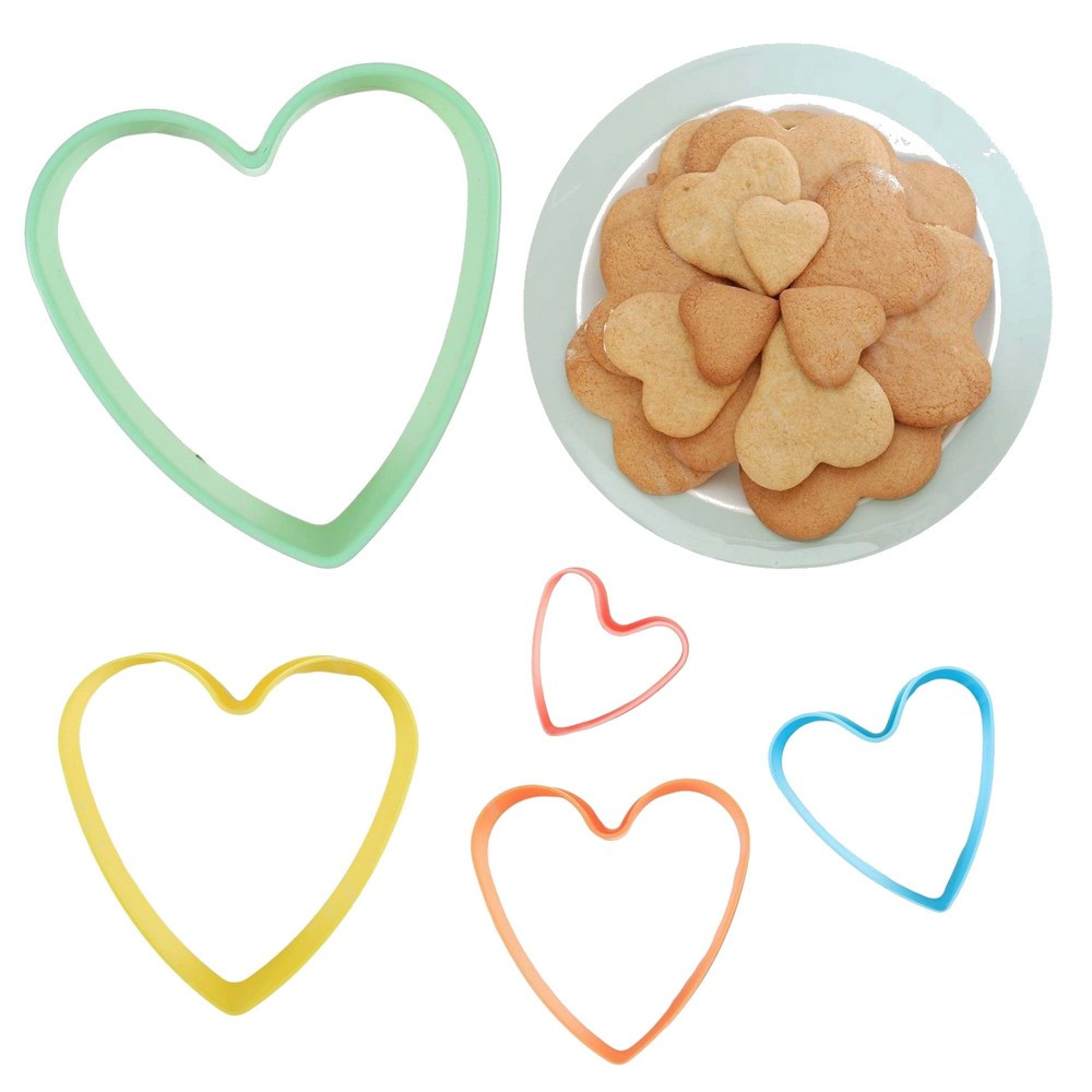 Set de 5 emporte pièces coeur gateau cookies patisserie forme plastique -  Cuisine et pâtisserie