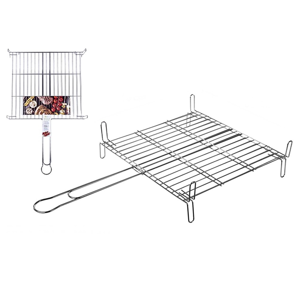 Grille Barbecue Double 50 x 45 cm poignee Pieds cheminee - Divers