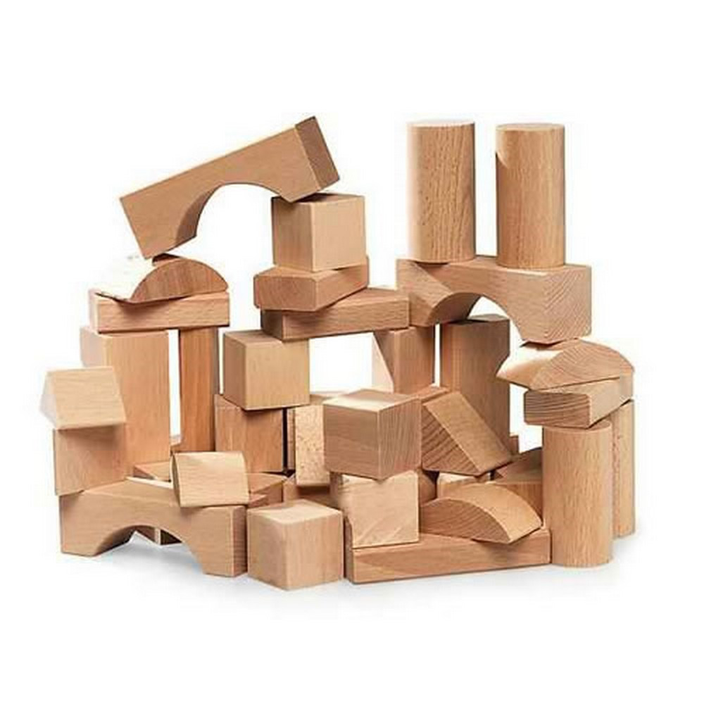 Vends 1 lot de 44 pièces de jeu en bois pour construction. Pour les enfants  à partir de 4 ans. - Sans marque