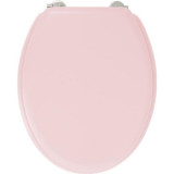 GELCO DESIGN Abattant WC Dolce - Charnieres inox - Bois moulé - Rose crystal