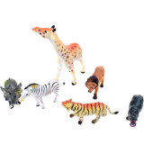 6 animaux zebre lion tigre girafe jungle animal plastique