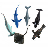 6 poisson animal mer requin dauphin orque plastique jouet