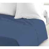 LOVELY HOME Drap plat - 240 x 300 cm - 100% coton - Bleu