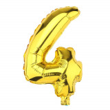 Ballon helium XXL 80 cm chiffre 4 dore or jaune numero anniversaire