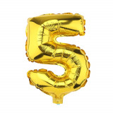 Ballon helium XXL 80 cm chiffre 5 dore or jaune numero anniversaire