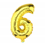 Ballon helium XXL 80 cm chiffre 6 dore or jaune numero anniversaire