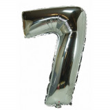 Ballon helium XXL 80 cm chiffre 7 argent gris numero anniversaire