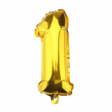 Ballon helium XXL 80 cm chiffre 1 dore or jaune numero anniversaire