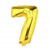 Ballon helium XXL 80 cm chiffre 7 dore or jaune numero anniversaire