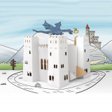 Chateau fort en carton, a construire colorier décorer maison