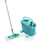 LEIFHEIT Clean Twist M Ergo mobile 52121 Kit de nettoyage sol - Balai a plat lave sol avec housse, seau a essorage facile, roulettes