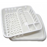 Egouttoir a vaisselle blanc 37 x 35  x 9 cm avec bac en plastique 
