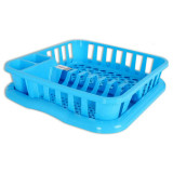 Egouttoir a vaisselle bleu 37 x 35  x 9 cm avec bac en plastique 
