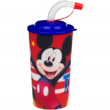 Gobelet avec paille Mickey verre plastique 3D