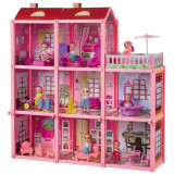 Maison de poupée 8 chambres terrasse mobilier poupée 
