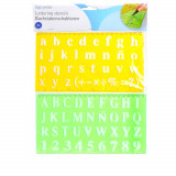 Set de 2 pochoir lettre alphabet scrapbooking jaune vert