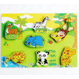 Puzzle en bois 14p animaux jungle enfant bébé