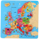 Puzzle en bois carte Europe 18 pieces Pays enfant