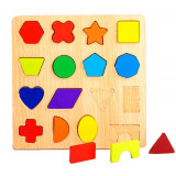 Puzzle en bois 16p forme couleur enfant bébé