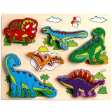 Puzzle en bois 11p animaux dinosaure enfant bébé