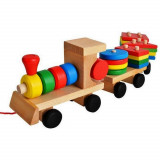 Train en bois jouet jeu construction tirer construire bebe enfant