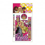 Set écolier Barbie règle, carnet, crayon, gomme et taille crayon NEW