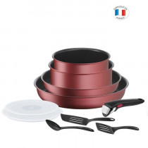 TEFAL INGENIO Batterie de cuisine 10 pieces, Induction, Revetement antiadhésif, Poele, Casserole, Fabriqué en France L3989502