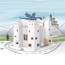 Chateau fort en carton, a construire colorier décorer maison