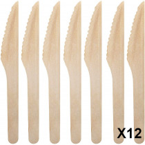 Lot de 12 couteau en bambou bois ecologique