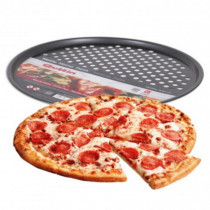 Moule a pizza 33 cm antiadhésif plat four rond perforé trou 