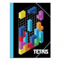 Pochette a rabat Tetris Elastique Ecole Chemise A4