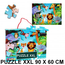 Puzzle geant 48 pieces La Jungle Lion Girafe piece XL 60 x 90 cm