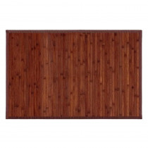 Tapis en bambou 70 x 45 cm Brun Acajou antiderapant rectangle Naturel Salle de bain