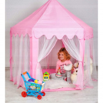 XXL Grand chateau en tissu rose princesse tente maison jouet enfant