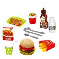Dinette fast food hamburger frite gaufre jouet marchand 