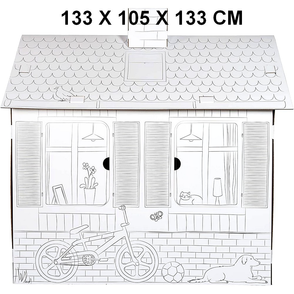 XXL Grand chateau a peindre colorier maison carton jouet enfant