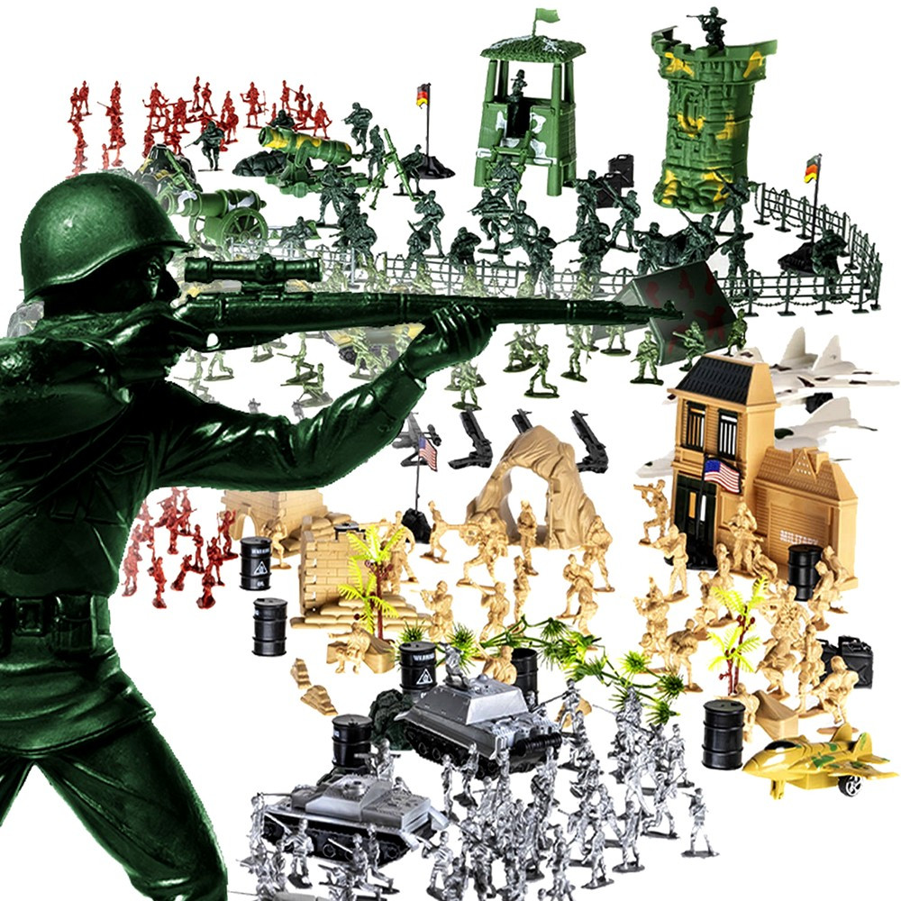 300 pieces Jouet militaire soldat chars armes plastique