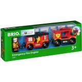 Brio World Camion de Pompiers Son et Lumiere  - Accessoire son & lumiere Circuit de train en bois - Ravensburger - Des 3 ans - 33811