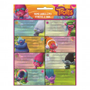 Lot de 16 étiquette Les Trolls Disney cahier enfant 