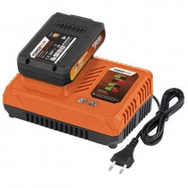 Pack batterie + chargeur 20V Dual Power POWDP9063 - Chargeur rapide 4 Ah, Batterie  20 V 3 Ah