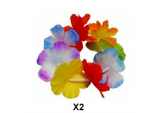 2 bracelet à fleur multicolore hawaïen Hawaï 