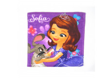 1 serviette Disney, Princesse Sofia essuie main 30x30cm coton ecole